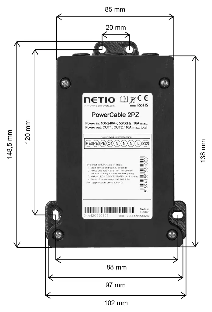 PowerCable 2PZ_top-dimensions.webp