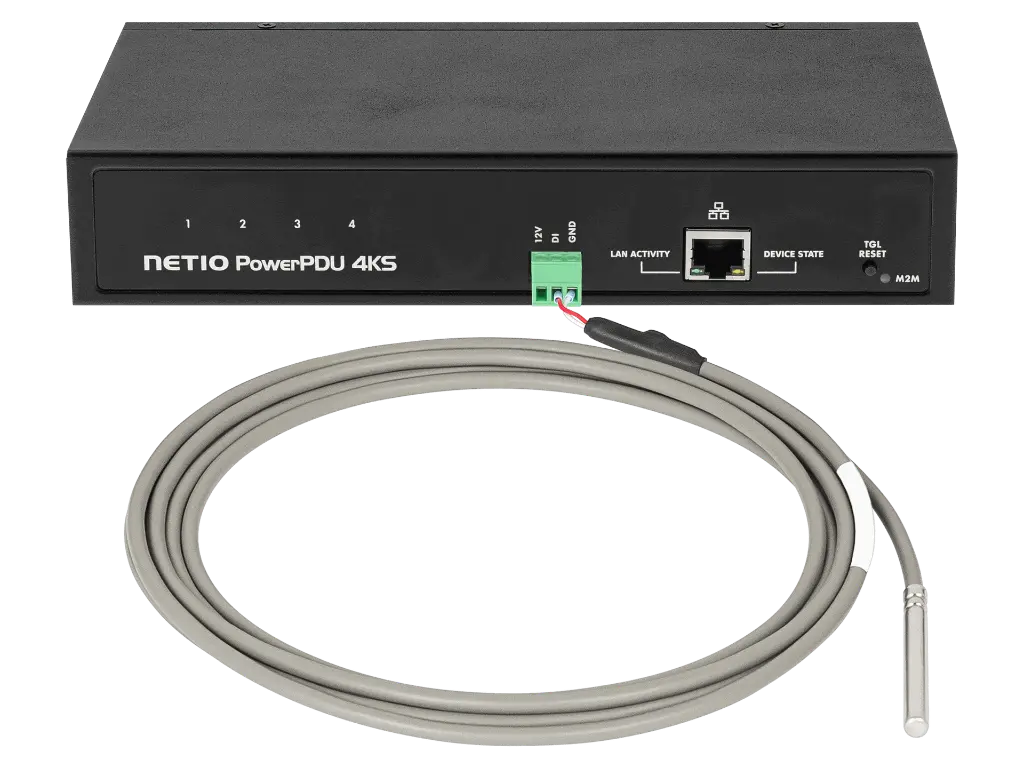 NETIO PowerPDU 4KS - front + T1 sensor.webp