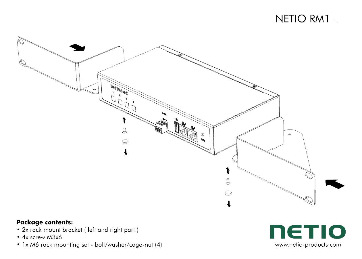 RM1 - 19" 1U Rack Mounting Brackets for a single "PowerPDU 4xx" Product